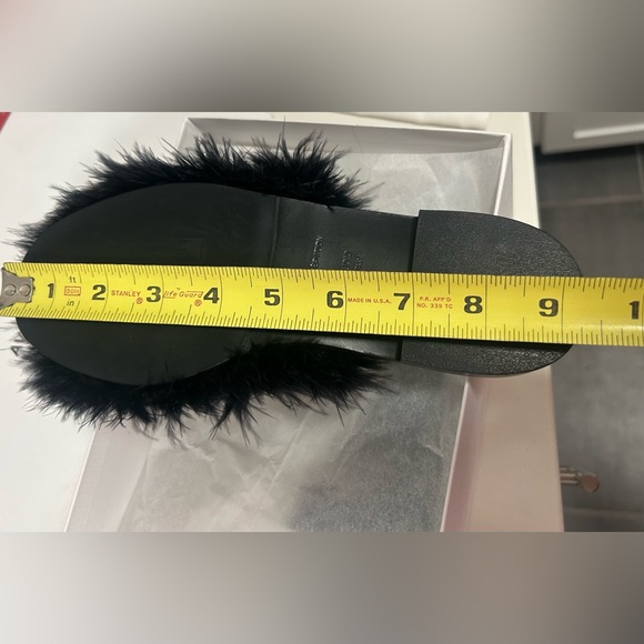 NIB! Avec Moderation Black Miami Marabou Mules - Picture 11 of 12